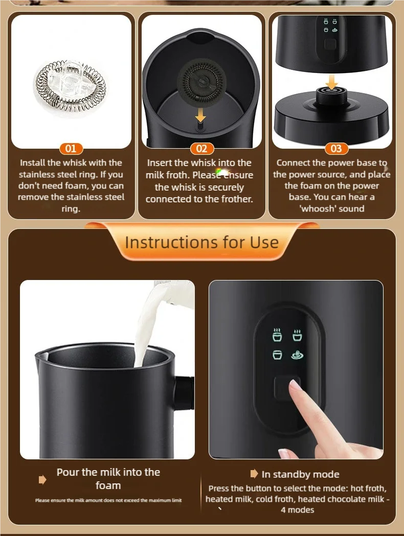 4-in-1 Electric Milk Beater